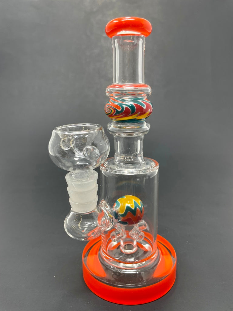 7" Orange Single Percolator Ball Bong