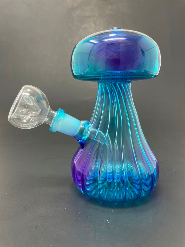 5"Neon Blue/Purple Mushroom Shaped Bong