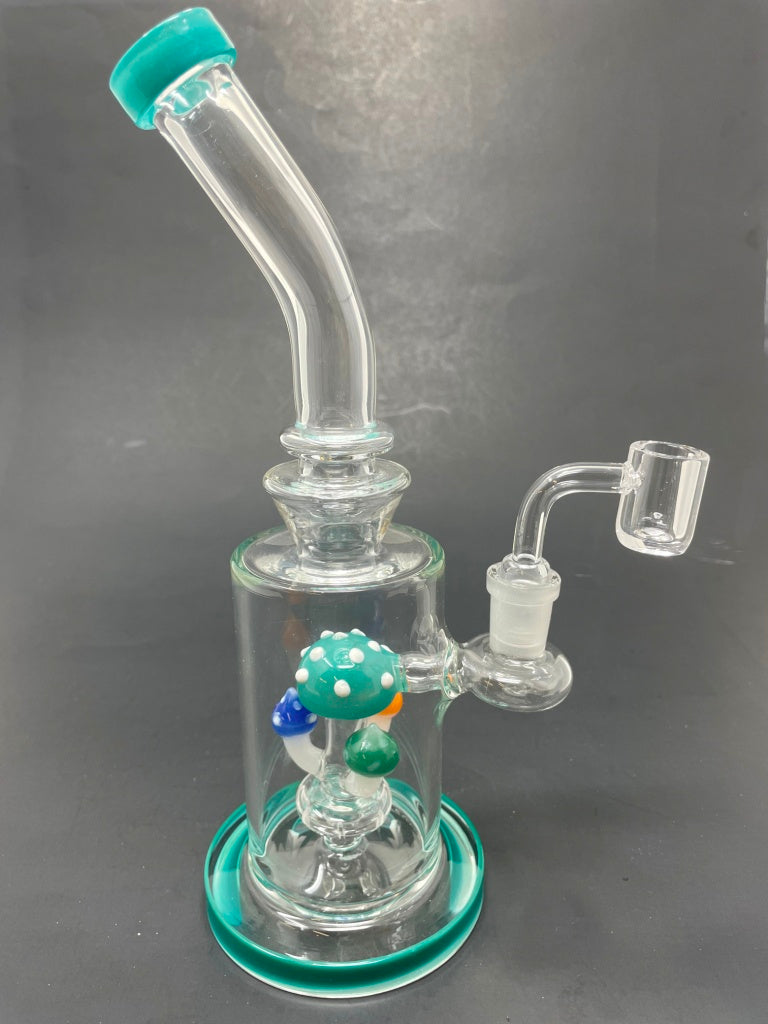 9" Aqua Mushroom Bong Dab Rig