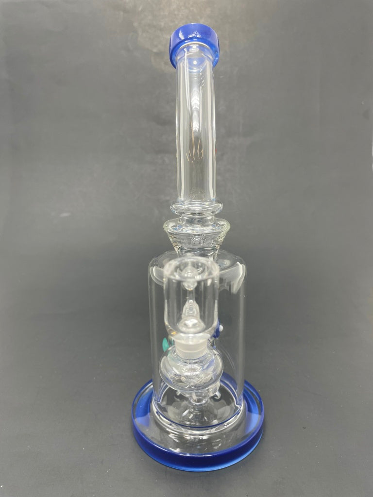 9" Blue Mushroom Bong Dab Rig