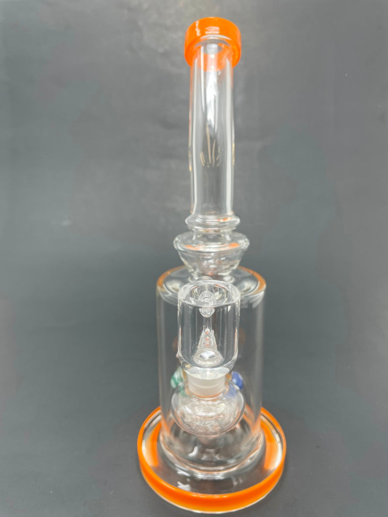 9" Orange Mushroom Bong Dab Rig StonedGenie.com
