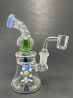 6" Blue Pepper Shower Bend Bong Dab Rig