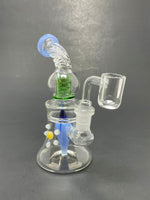 6" Blue Pepper Shower Bend Bong Dab Rig