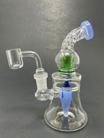 6" Blue Pepper Shower Bend Bong Dab Rig