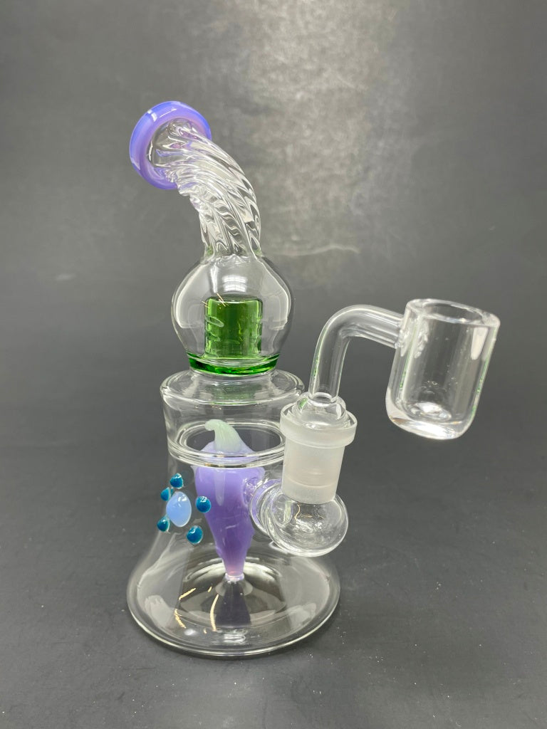 6" Purple Pepper Shower Bend Bong Dab Rig StonedGenie.com