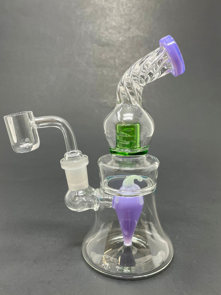 6" Purple Pepper Shower Bend Bong Dab Rig StonedGenie.com