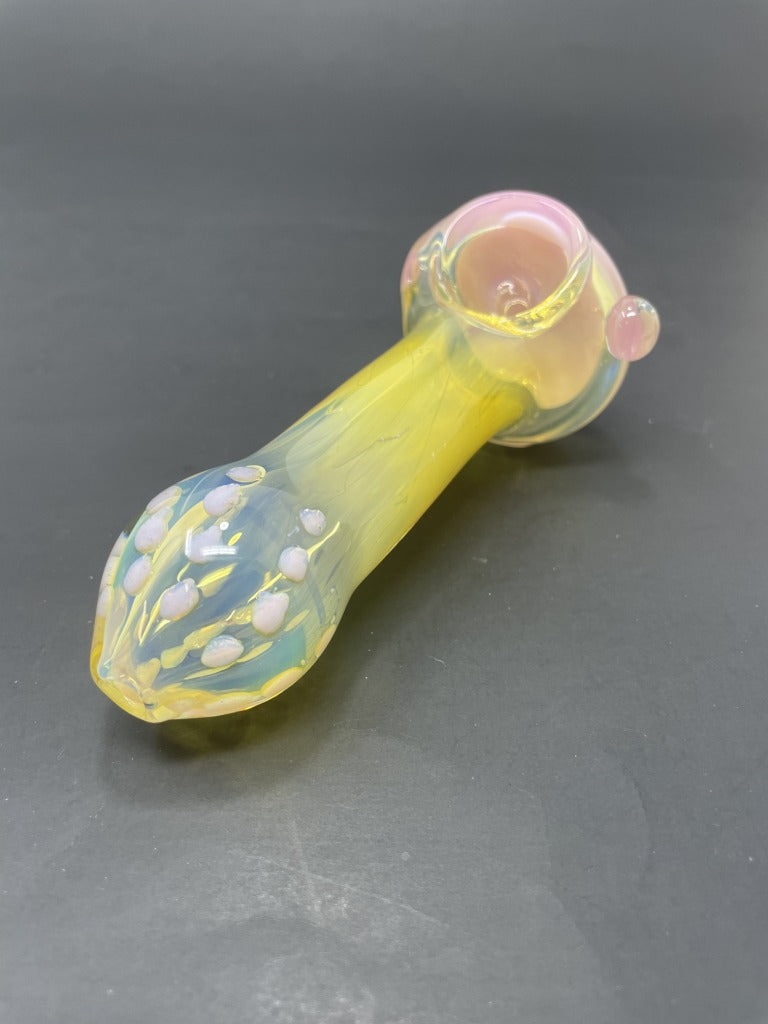 5" Pink Fumed Glass Hand Pipe