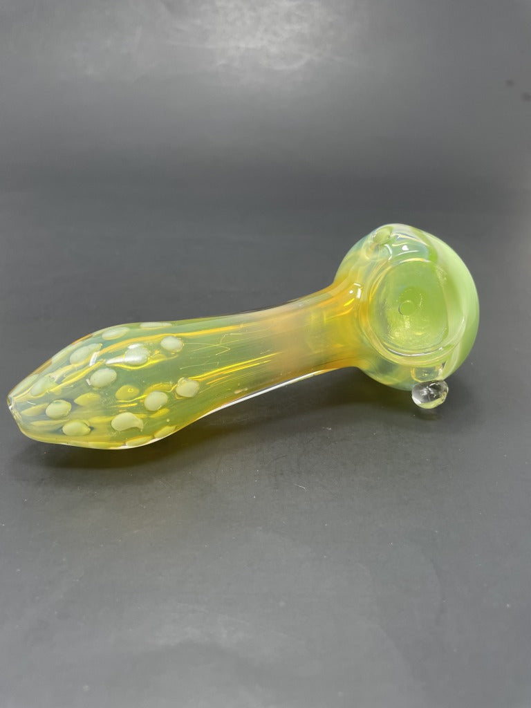 5" Green Fumed Glass Hand Pipe