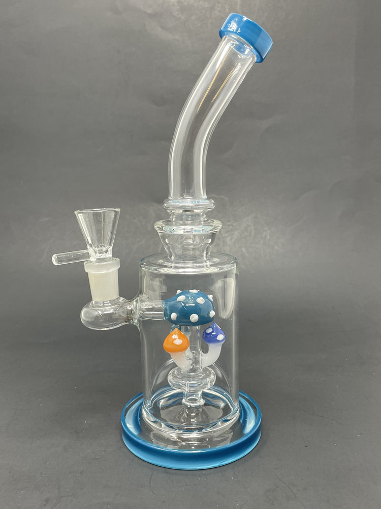 9" Dark Teal Mushroom Percolator Bong