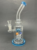 9" Dark Teal Mushroom Percolator Bong