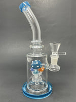9" Dark Teal Mushroom Percolator Bong