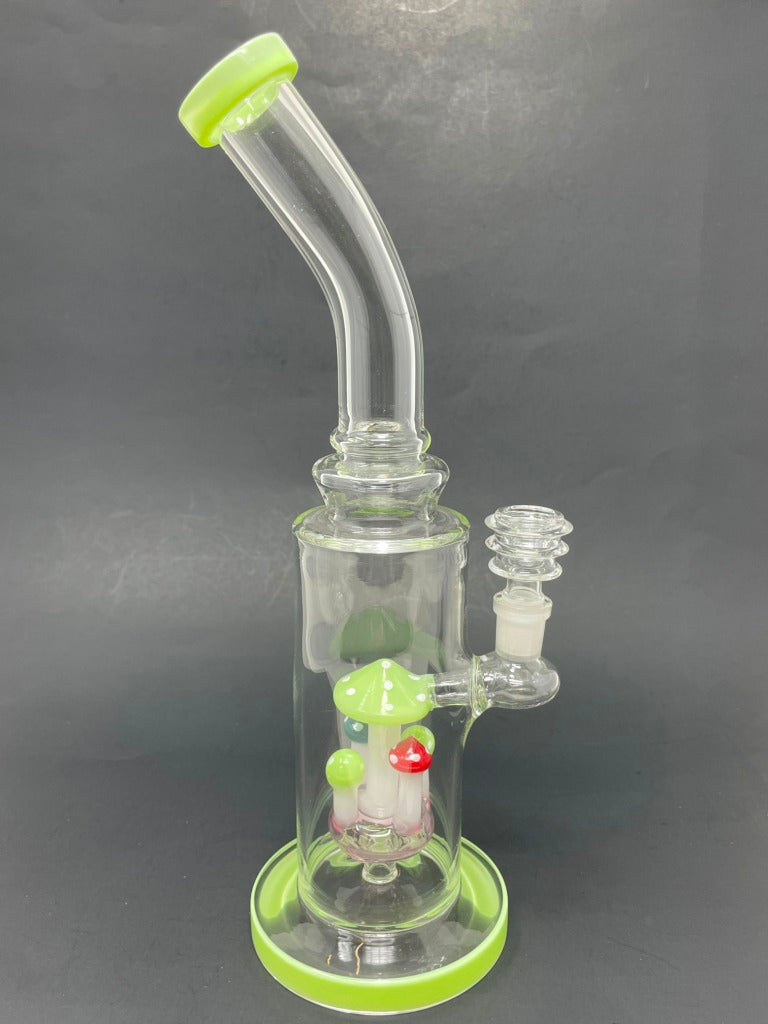 12" Lime Green Mushroom Bong