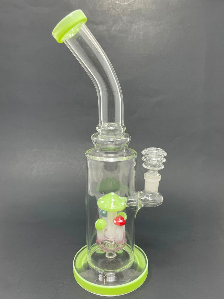 12" Lime Green Mushroom Bong