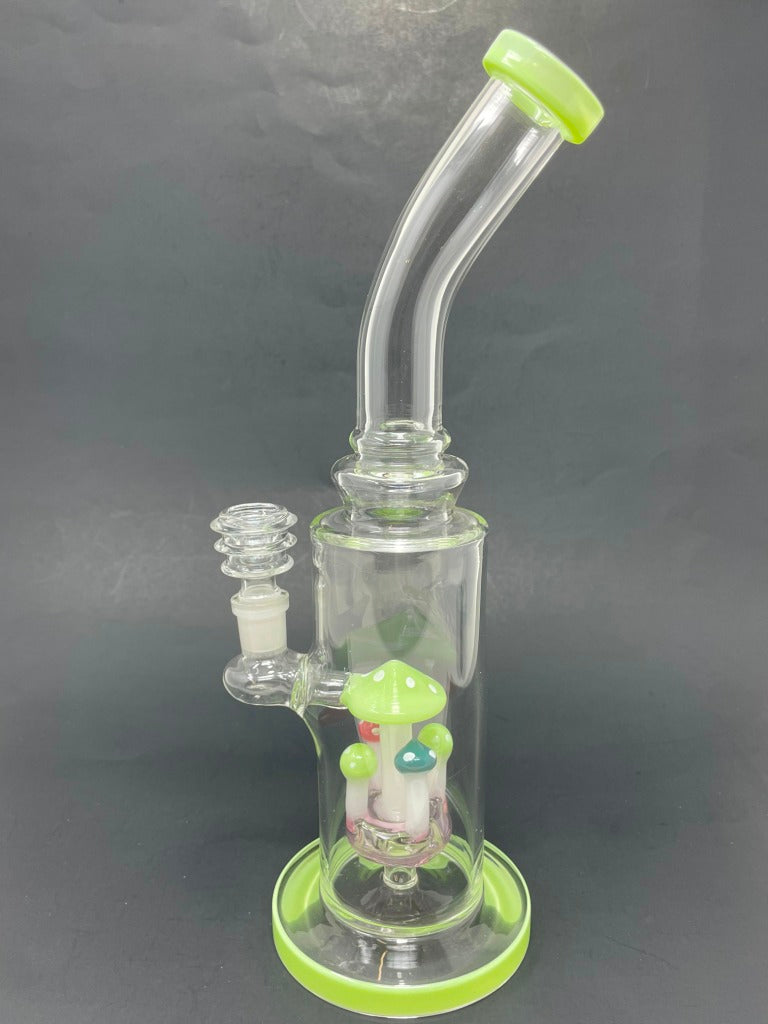 12" Lime Green Mushroom Bong