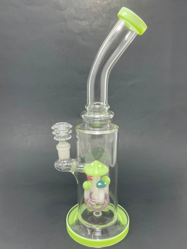 12" Lime Green Mushroom Bong