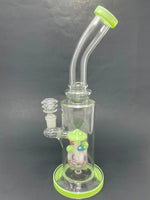12" Lime Green Mushroom Bong