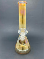 10" Orange Iridescent Beaker Base Bong w/ Ice Catcher