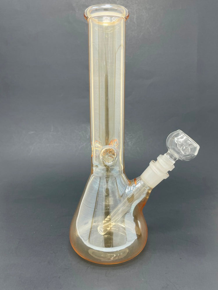 10" Gold Iridescent Beaker Bong