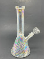 8" Iridescent Swirl Beaker Base Bong