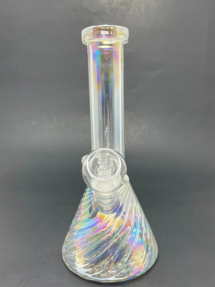 8" Iridescent Swirl Beaker Base Bong