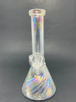 8" Iridescent Swirl Beaker Base Bong