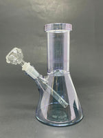 6.5" Blue Iridescent Beaker Bong