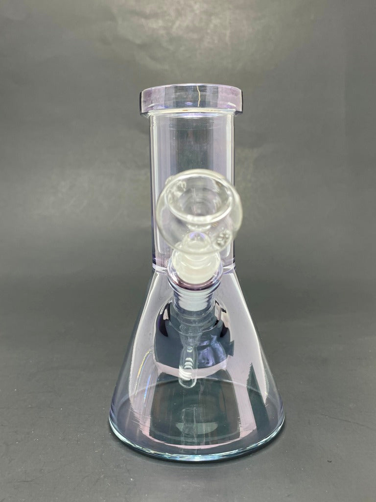 6.5" Blue Iridescent Beaker Bong