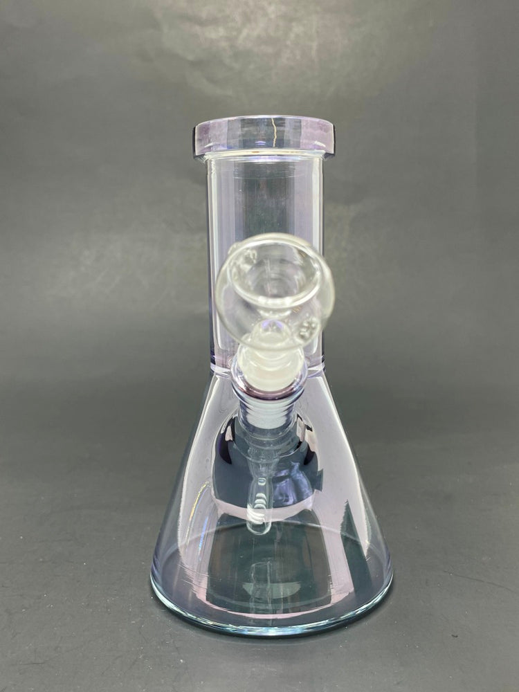 6.5" Blue Iridescent Beaker Bong