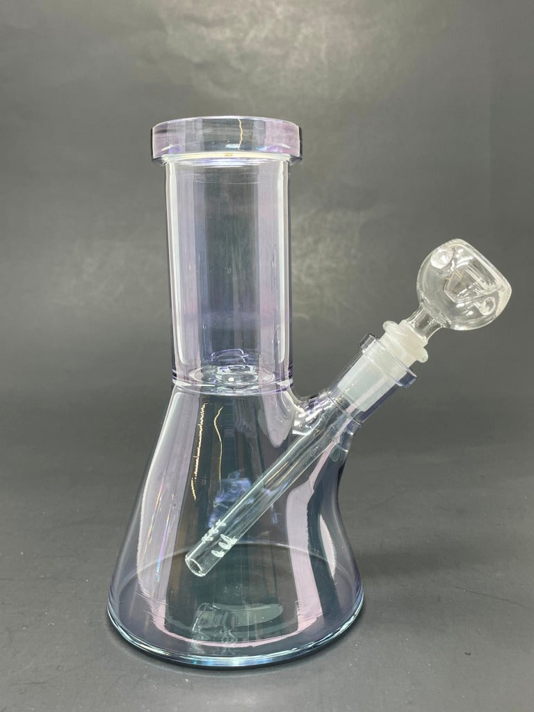 6.5" Blue Iridescent Beaker Bong