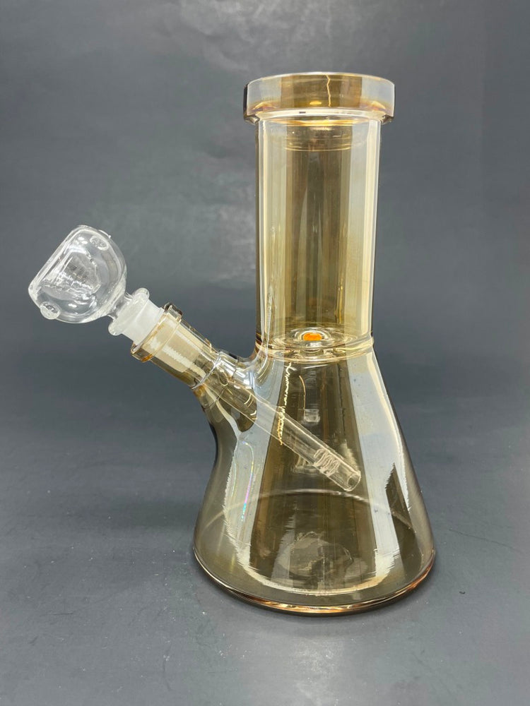 6.5" Gold Iridescent Beaker Bong