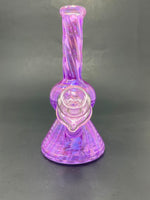 7" Neon Twisted Purple Bong w/ Heart Bowl