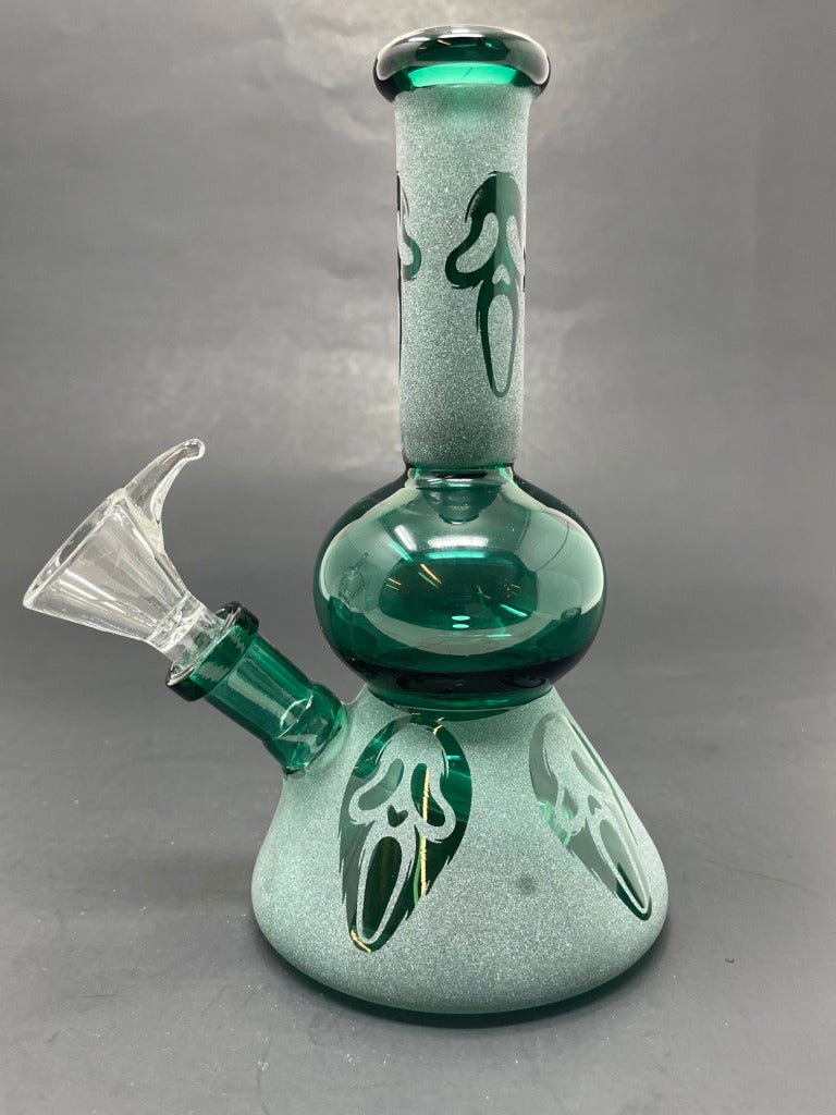 7" Dark Green Ghost Face Bong