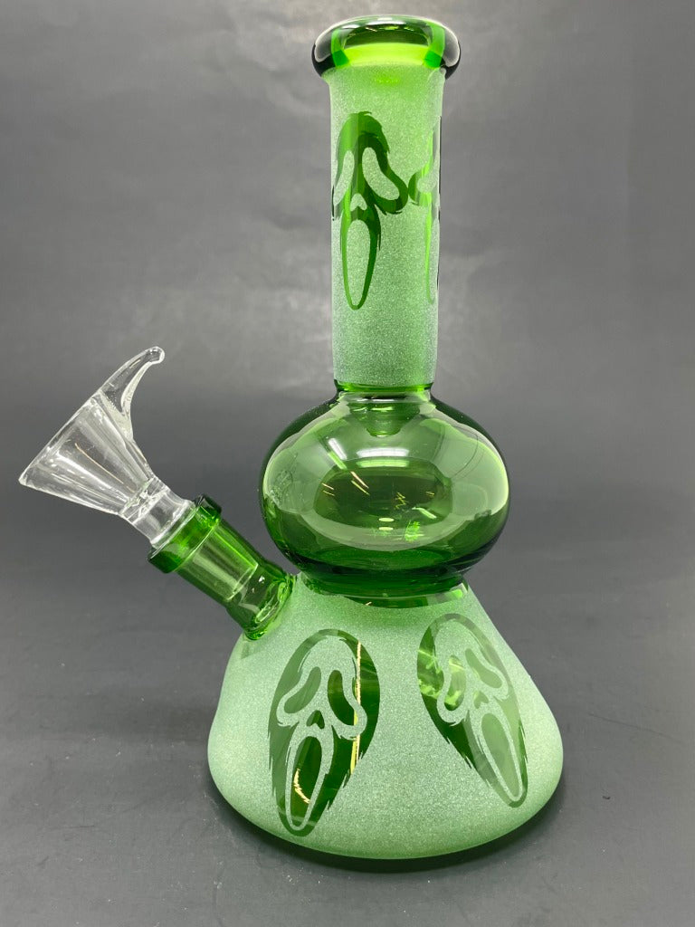 7" Green Ghost Face Bong