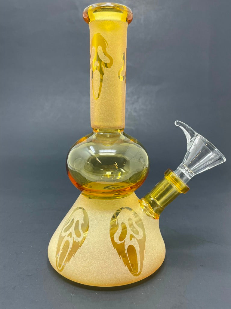 7" Gold Ghost Face Bong