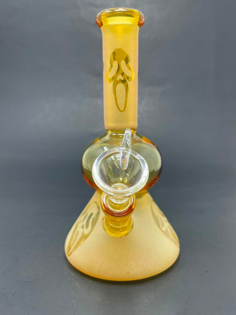 7" Gold Ghost Face Bong