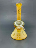 7" Assorted Design Gold Sandblasted Bongs