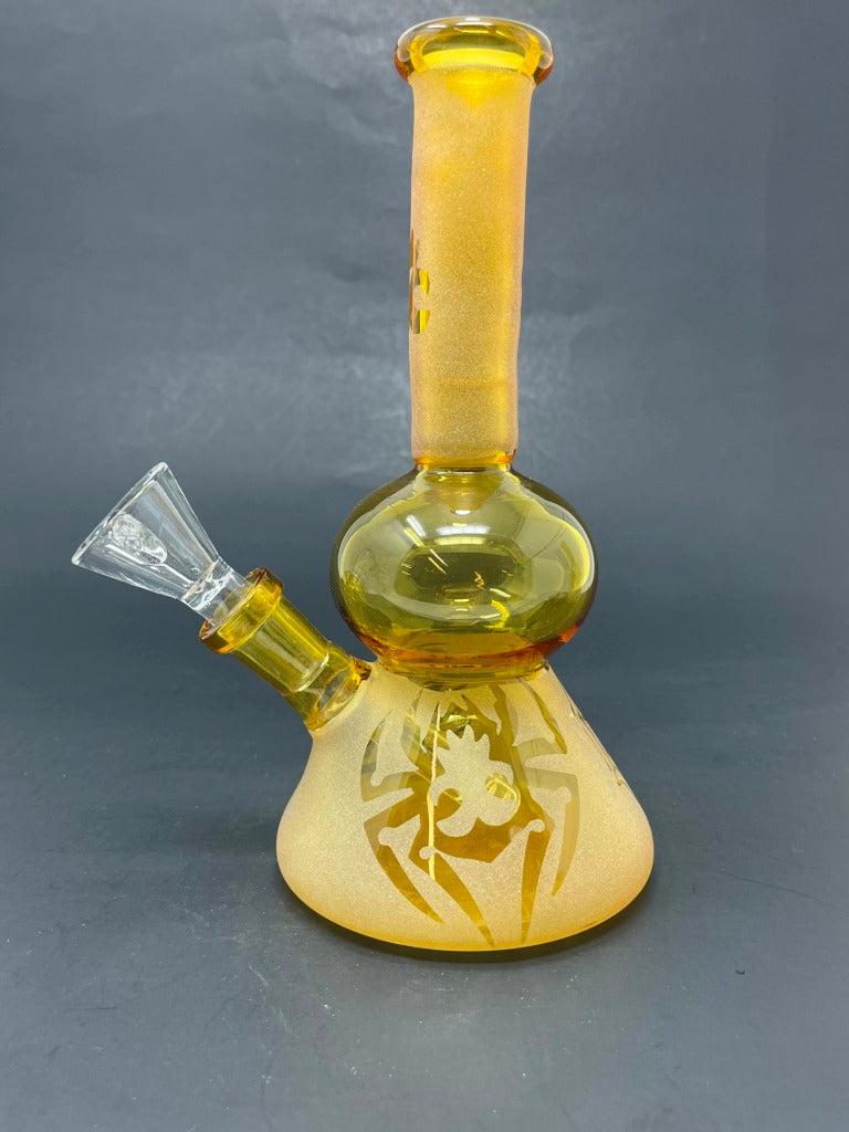 7" Assorted Design Gold Sandblasted Bongs