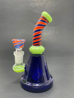 6" Green Spiral Design Bong