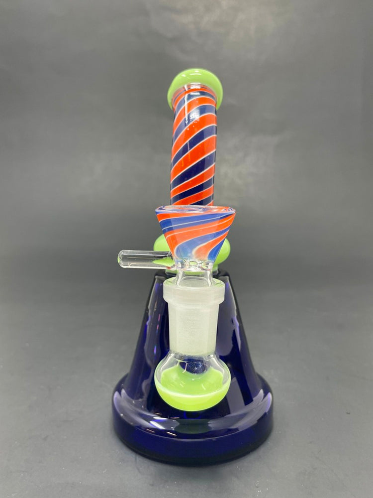 6" Green Spiral Design Bong