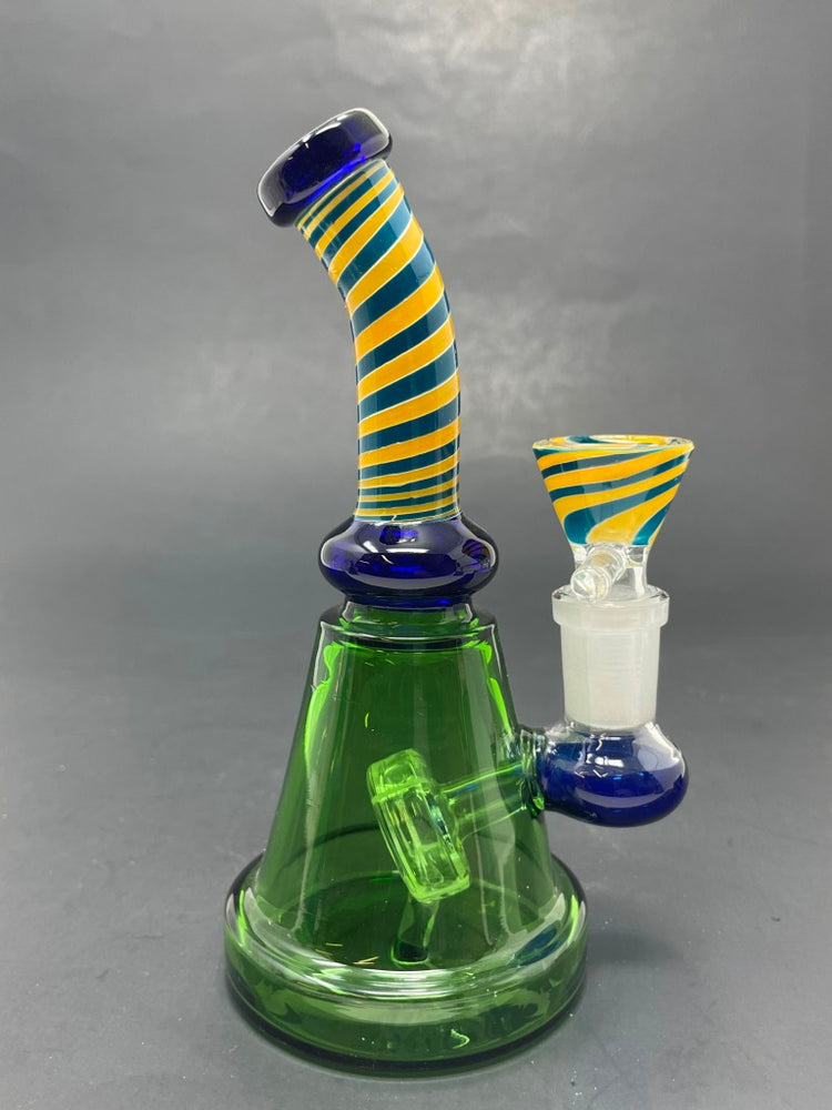6" Blue Spiral Design Bong