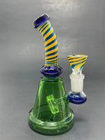 6" Blue Spiral Design Bong