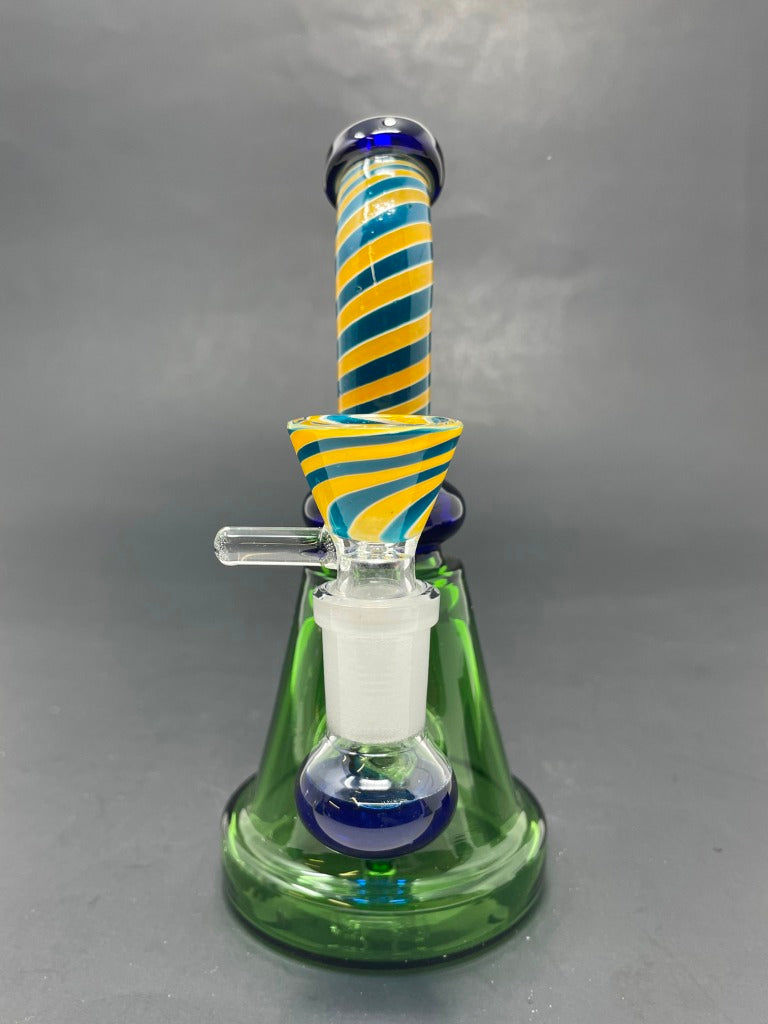 6" Blue Spiral Design Bong