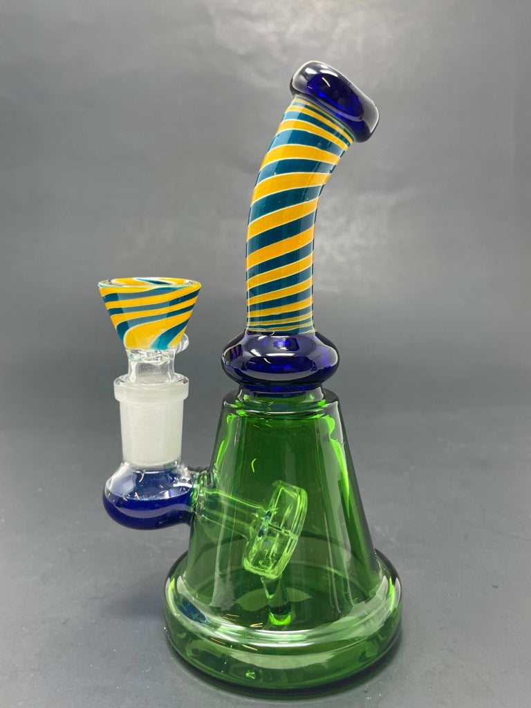 6" Blue Spiral Design Bong