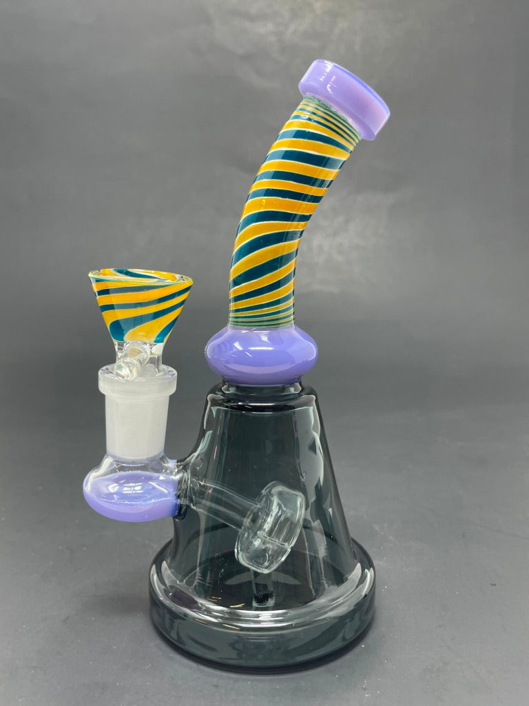 6" Purple Spiral Design Bong