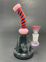 6" Pink Spiral Design Bong