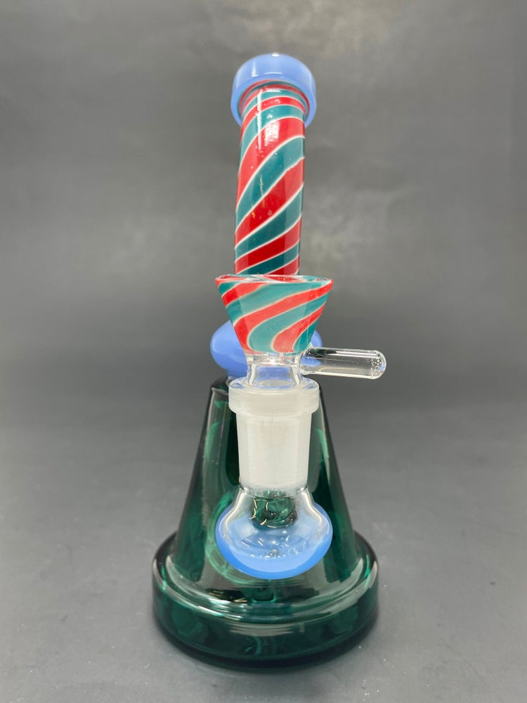 6" Milky Blue Spiral Design Bong