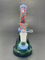 6" Milky Blue Spiral Design Bong