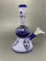7" Blue Ghost Face Bong