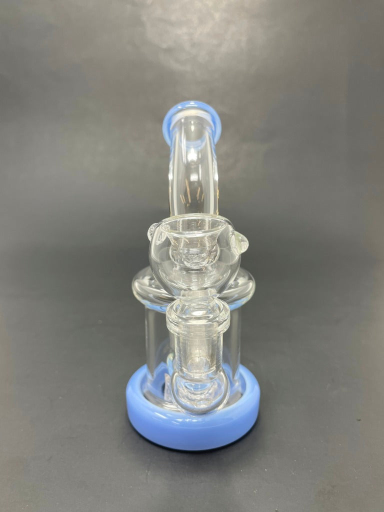 5.5" Milky Blue Mini Single Percolator Shower Bend