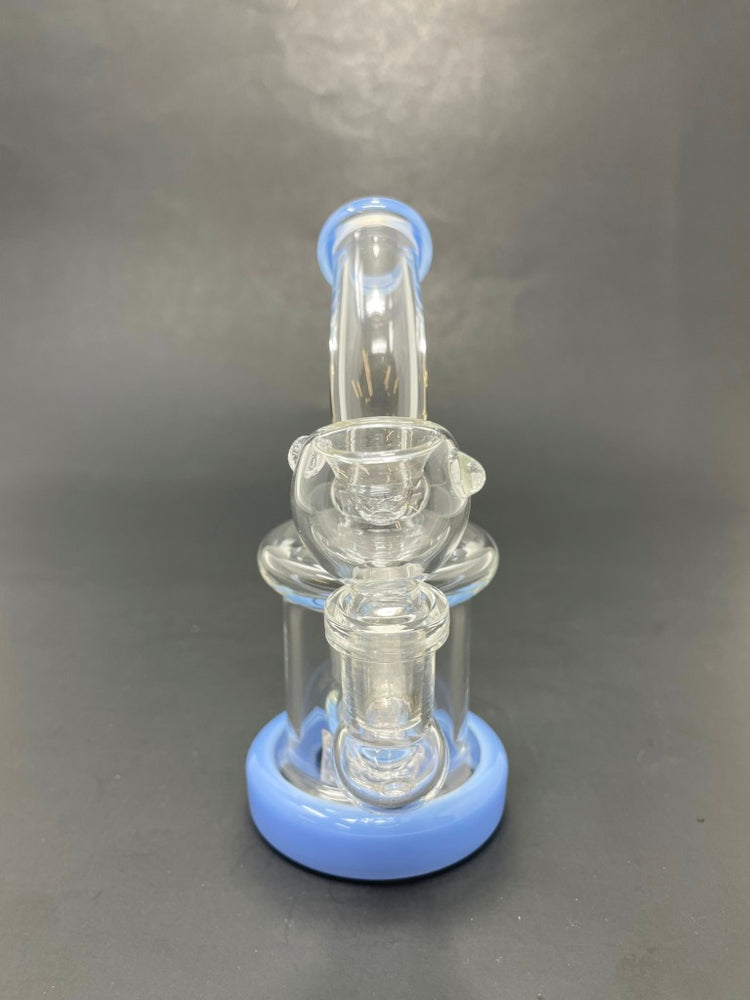 5.5" Milky Blue Mini Single Percolator Shower Bend